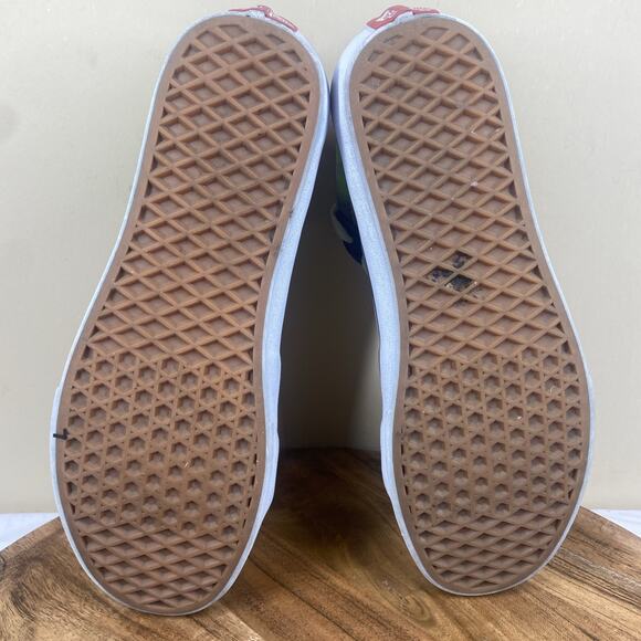 Vans Sk8 Hi Flame Black Mens White Green Flames Fire Size 9.5 High Top Shoes - Picture 7 of 9